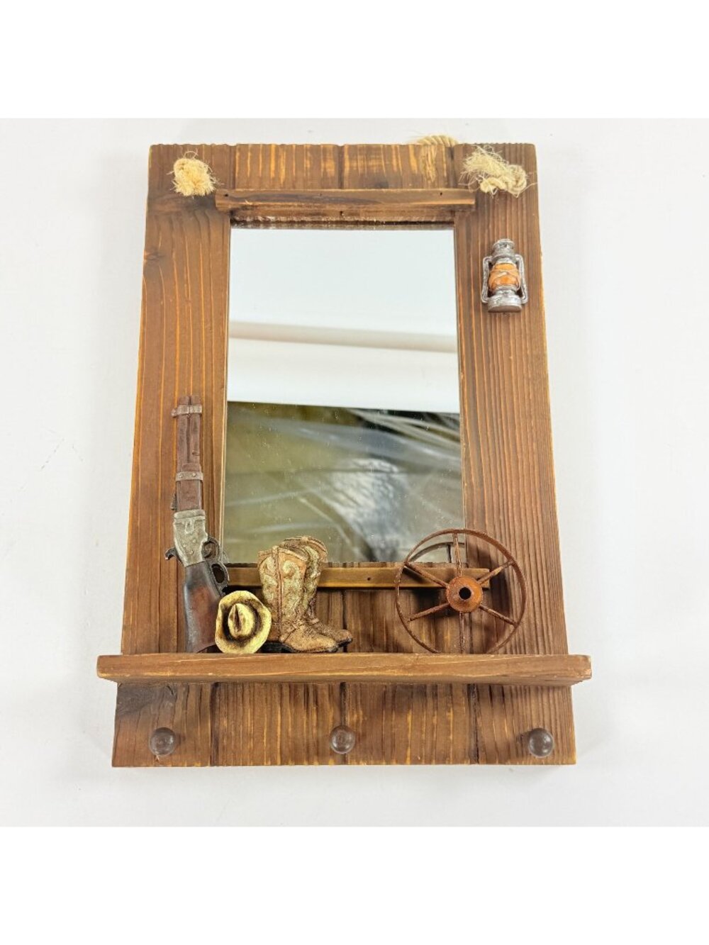 Western Picture Frame 3D Rustic Cowboy Saddle Boot Lantern & Gun